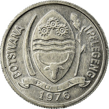 Moneda, Botsuana, Thebe, 1976, British Royal Mint, MBC, Aluminio, KM:3