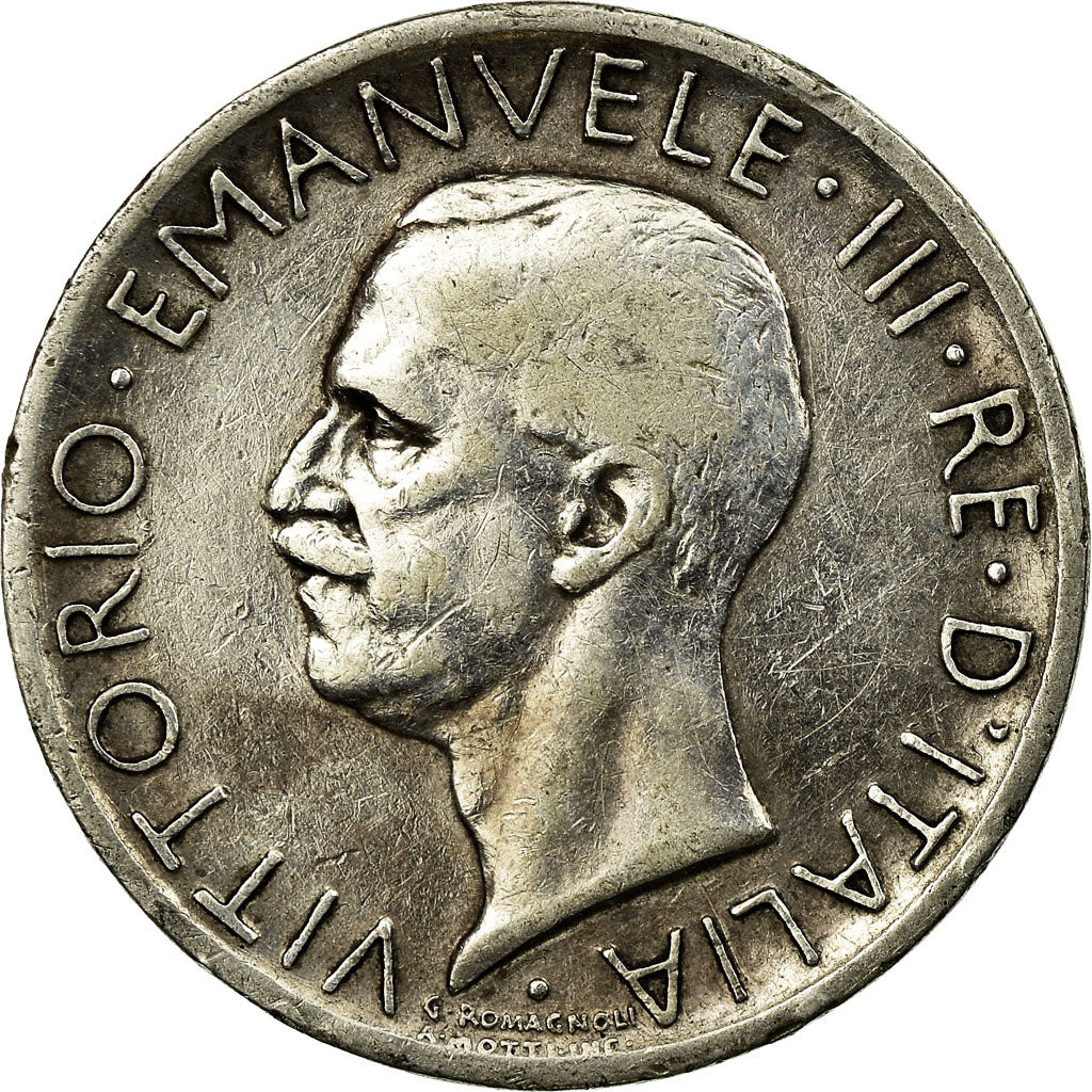 Coin, Italy, Vittorio Emanuele III, 5 Lire, 1927, Rome, VF(30-35), Silver