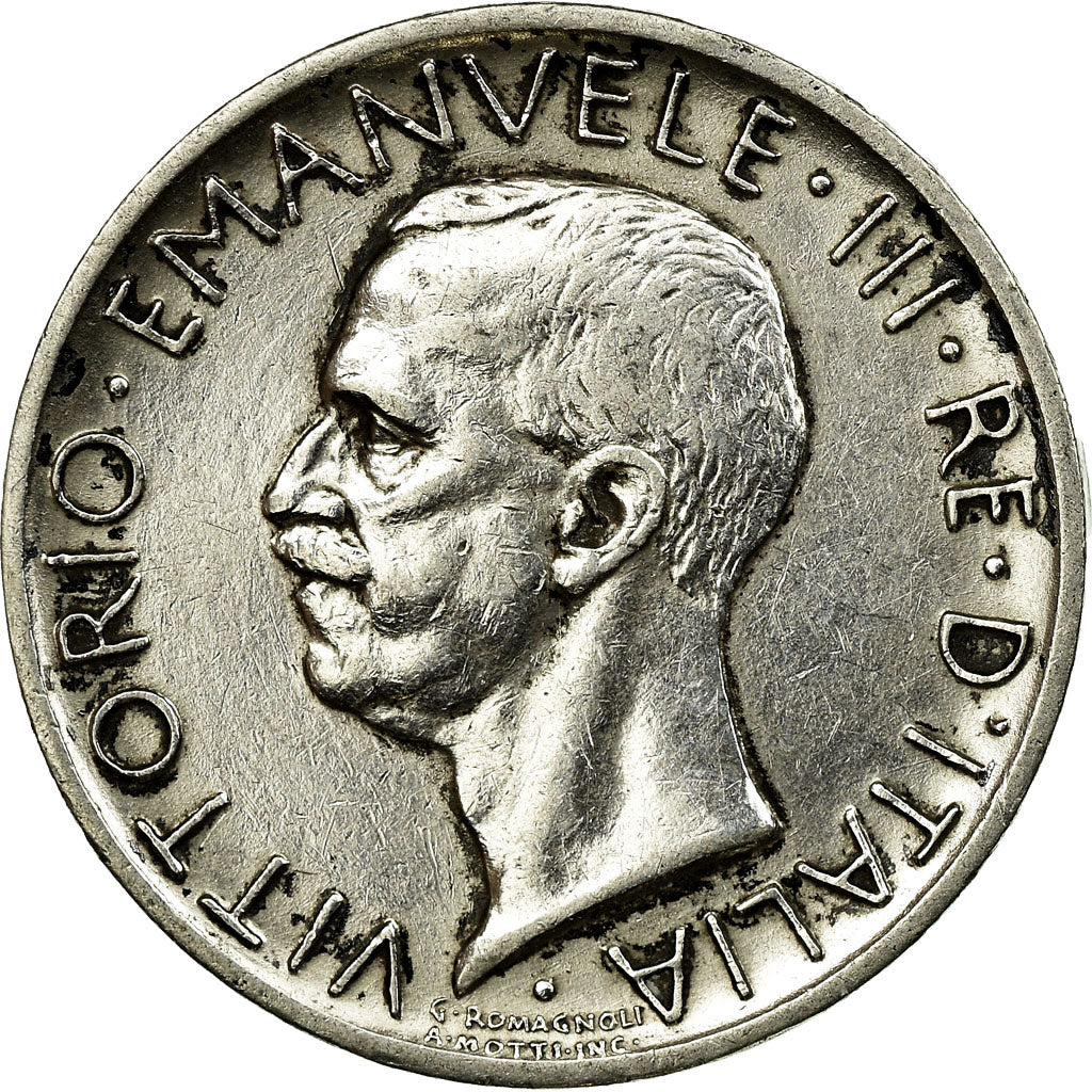 Coin, Italy, Vittorio Emanuele III, 5 Lire, 1929, Rome, VF(30-35), Silver