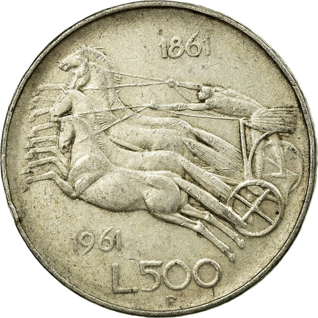 Coin, Italy, 500 Lire, 1961, Rome, EF(40-45), Silver, KM:99