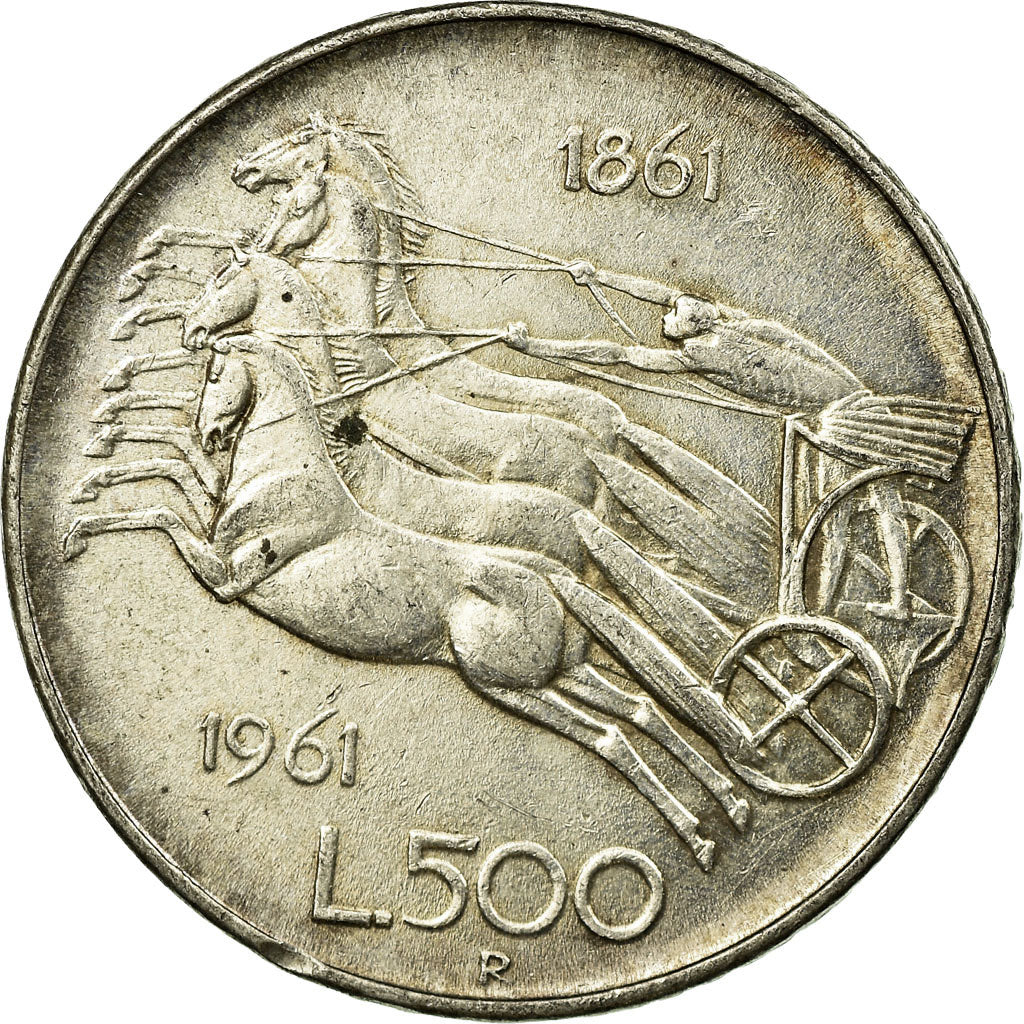Coin, Italy, 500 Lire, 1961, Rome, EF(40-45), Silver, KM:99