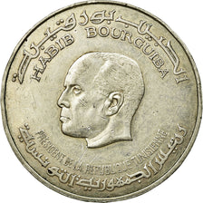 Coin, Tunisia, 5 Dinars, 1976, EF(40-45), Silver, KM:305