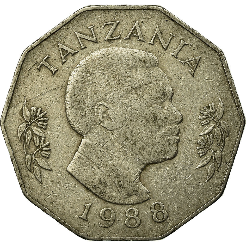 Moneda, Tanzania, 5 Shilingi, 1988, British Royal Mint, BC+, Cobre - níquel