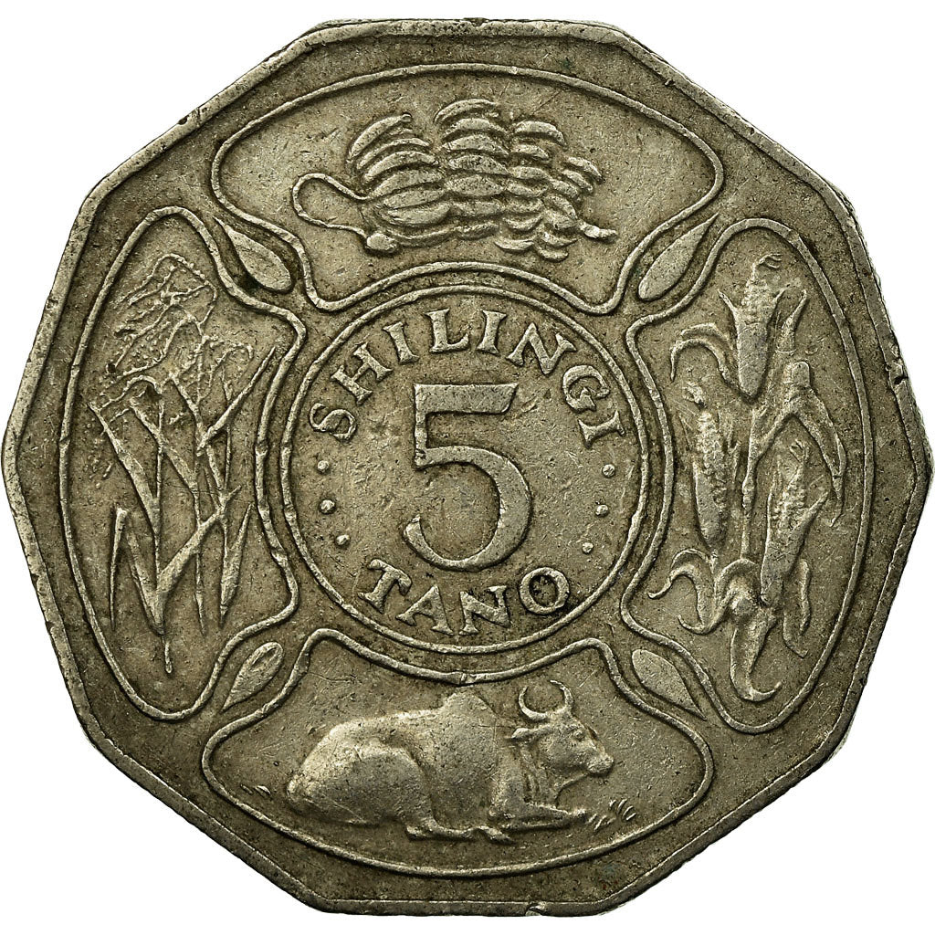Moneda, Tanzania, 5 Shilingi, 1988, British Royal Mint, BC+, Cobre - níquel
