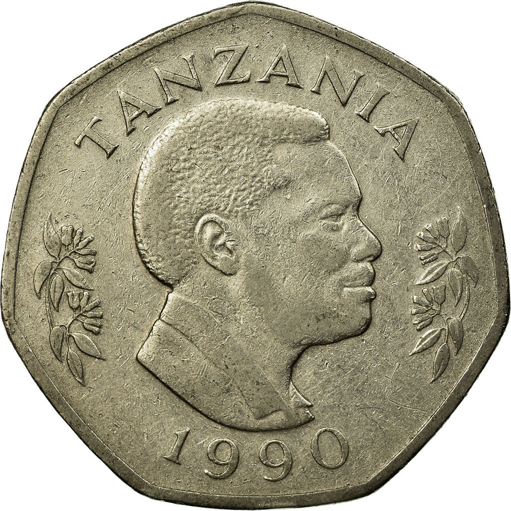 Moneda, Tanzania, 20 Shilingi, 1990, MBC, Níquel aleado con acero, KM:27.1