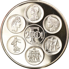 France, Medal, Coq, Fin du Cours Légal du Franc, Politics, Society, War, 2001