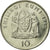 Moneta, Tanzania, 10 Shilingi, 1993, BB, Acciaio ricoperto in nichel, KM:20a