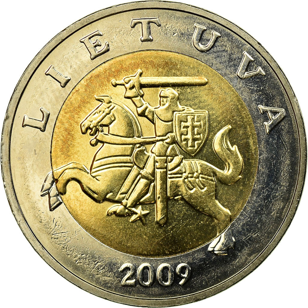 Coin, Lithuania, 5 Litai, 2009, EF(40-45), Bi-Metallic, KM:113