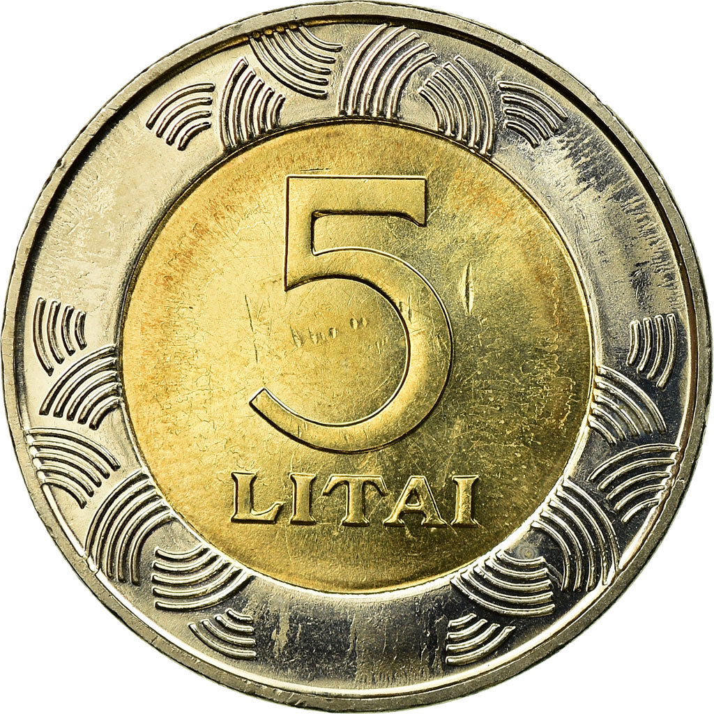 Coin, Lithuania, 5 Litai, 2009, EF(40-45), Bi-Metallic, KM:113