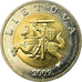 Coin, Lithuania, 5 Litai, 2009, AU(55-58), Bi-Metallic, KM:113