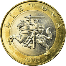 Coin, Lithuania, 2 Litai, 2008, AU(55-58), Bi-Metallic, KM:112