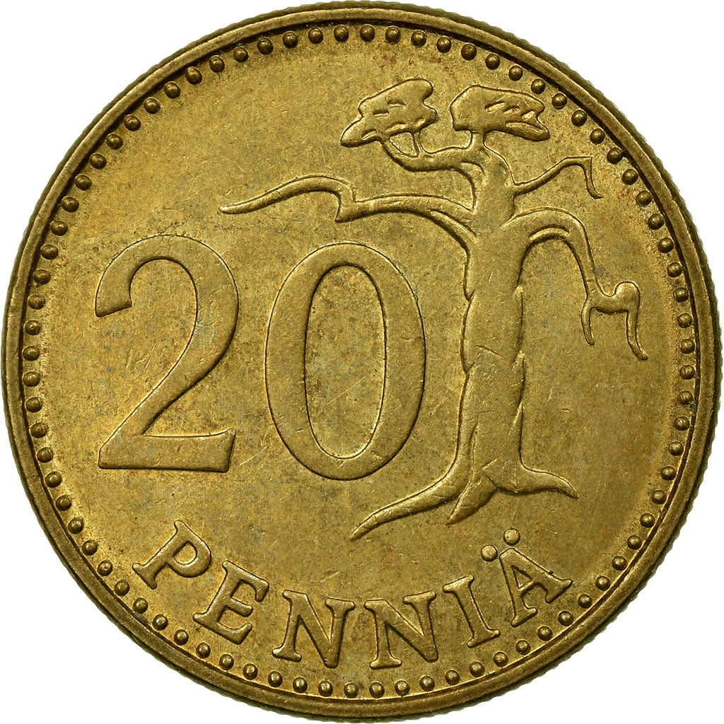 Moneta, Finlandia, 20 Pennia, 1978, EF(40-45), Aluminium-Brąz, KM:47