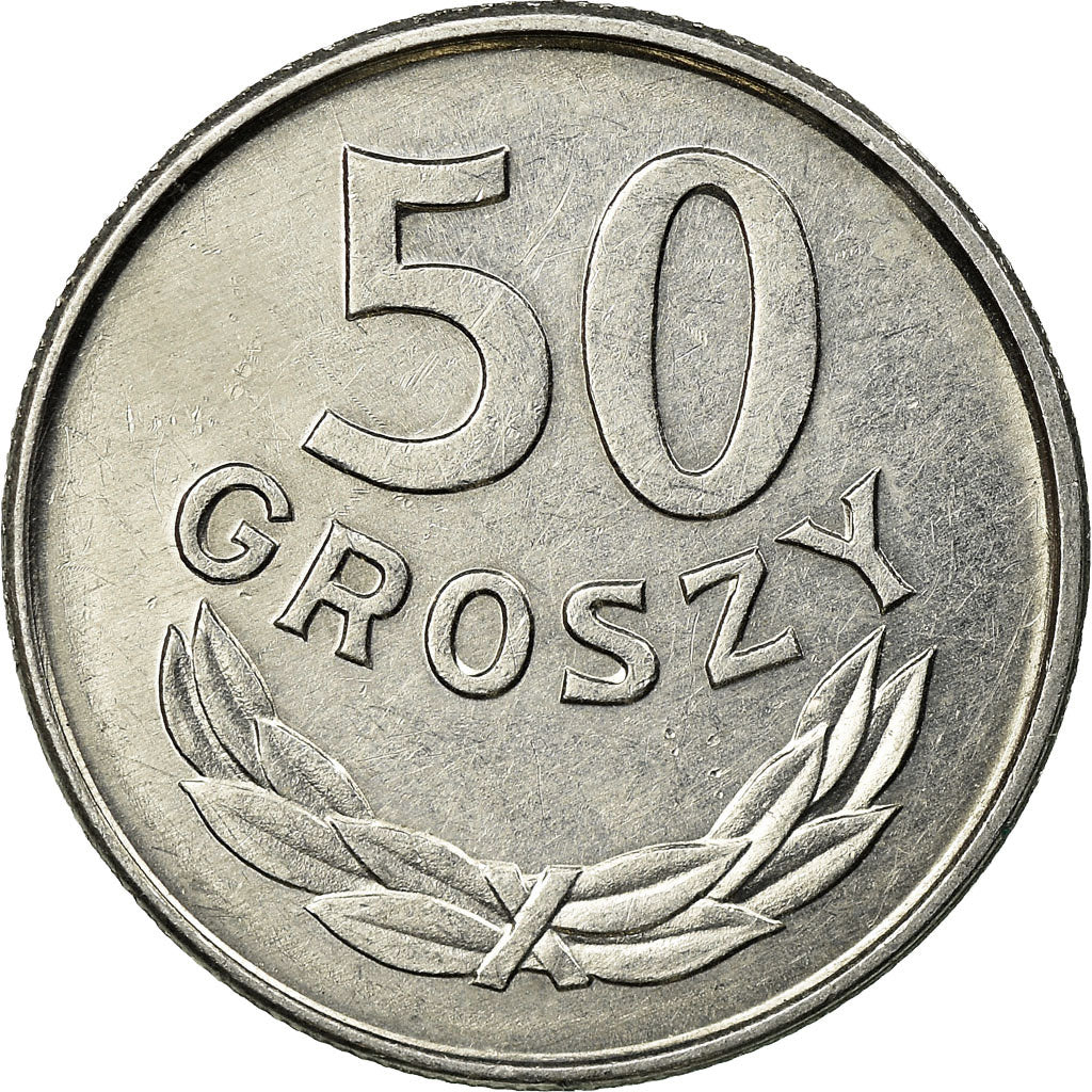 Moneda, Polonia, 50 Groszy, 1987, Warsaw, MBC, Aluminio, KM:48.2