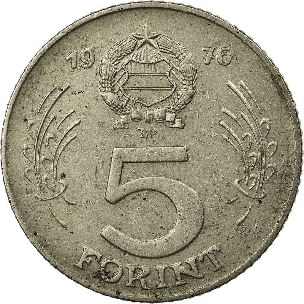 Munten, Hongarije, 5 Forint, 1976, ZF, Nickel, KM:594