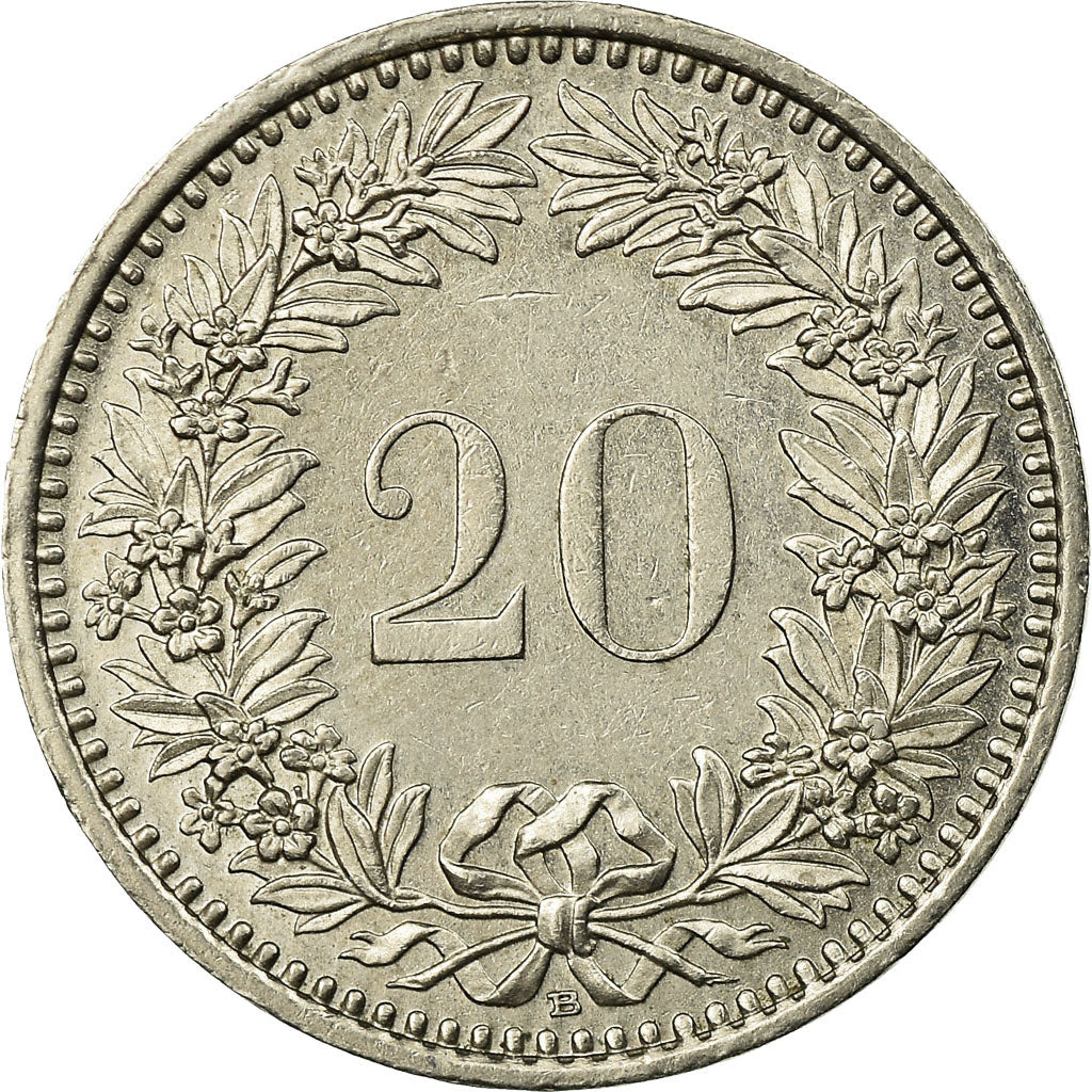 Münze, Schweiz, 20 Rappen, 1993, Bern, SS, Copper-nickel, KM:29a
