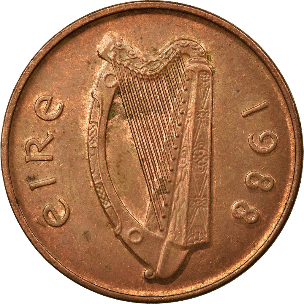 Munten, REPUBLIEK IERLAND, 2 Pence, 1988, ZF, Copper Plated Steel, KM:21a