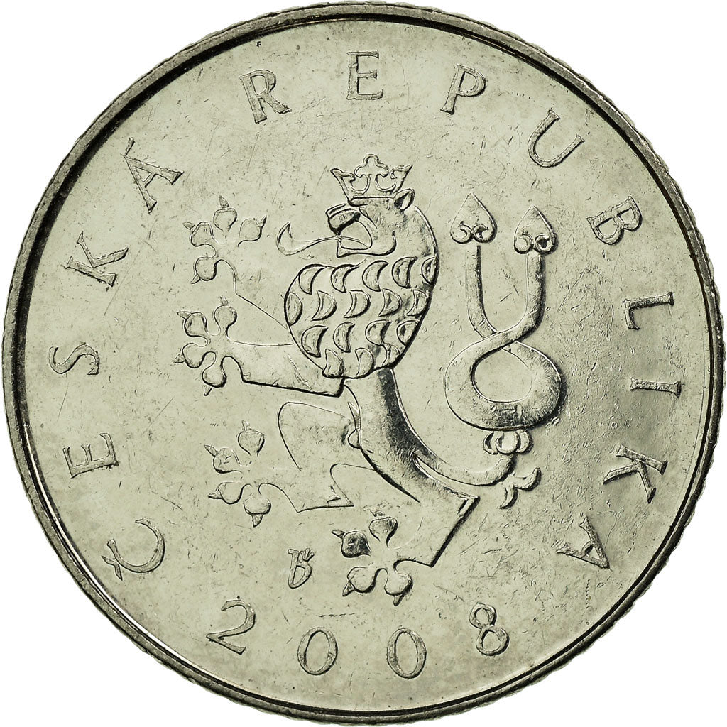 Münze, Tschechische Republik, Koruna, 2008, SS, Nickel plated steel, KM:7