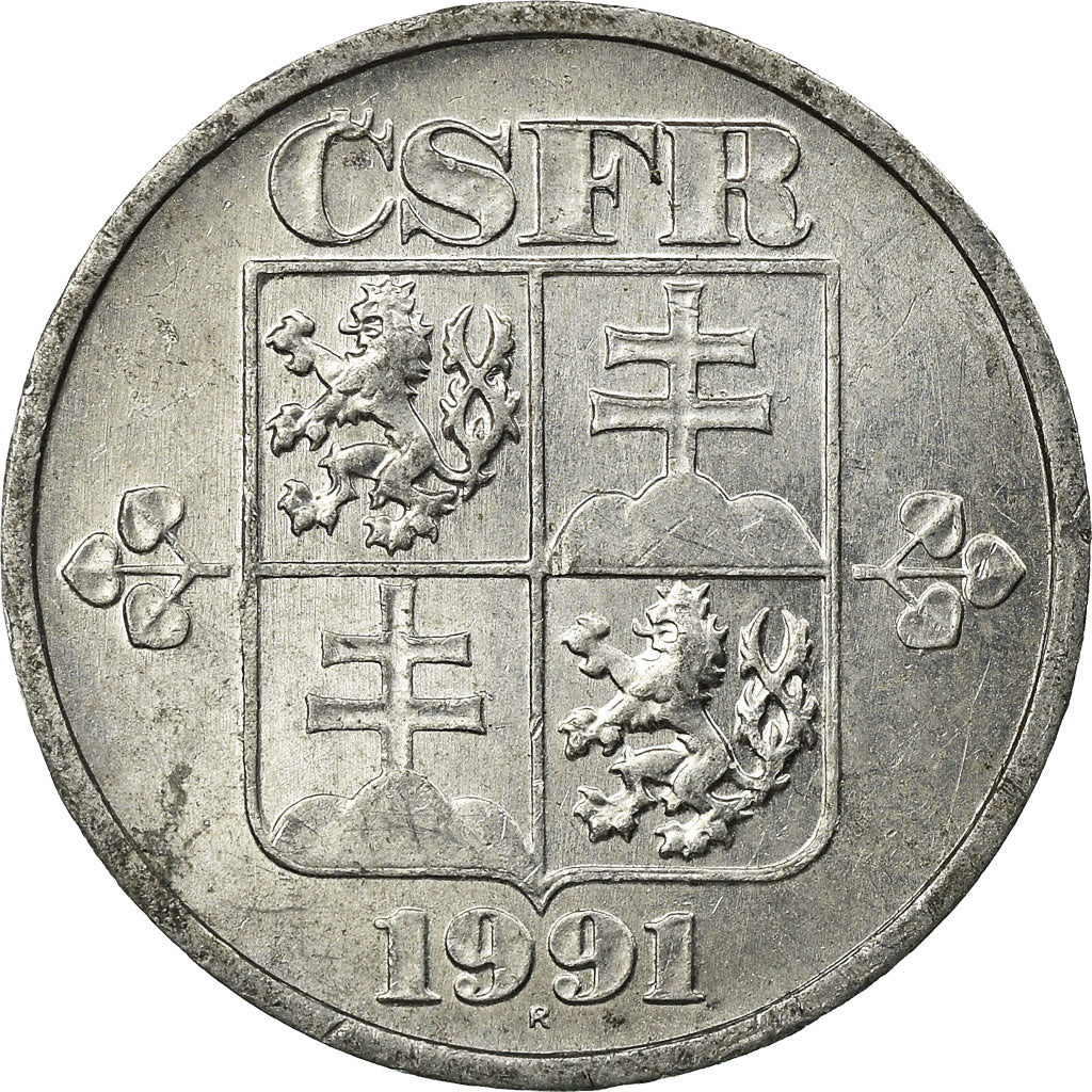 Coin, Czechoslovakia, 5 Haleru, 1991, EF(40-45), Aluminum, KM:150