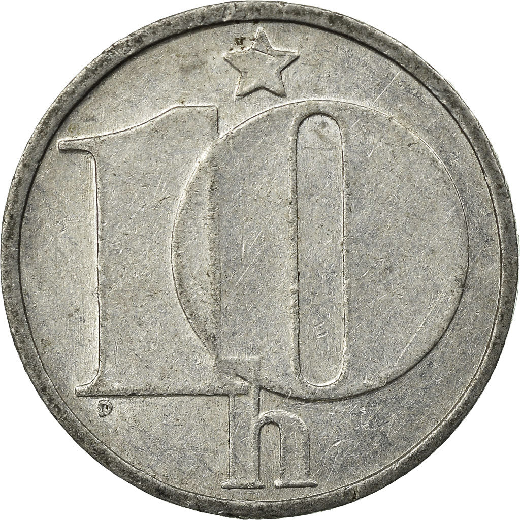 Coin, Czechoslovakia, 10 Haleru, 1987, EF(40-45), Aluminum, KM:80