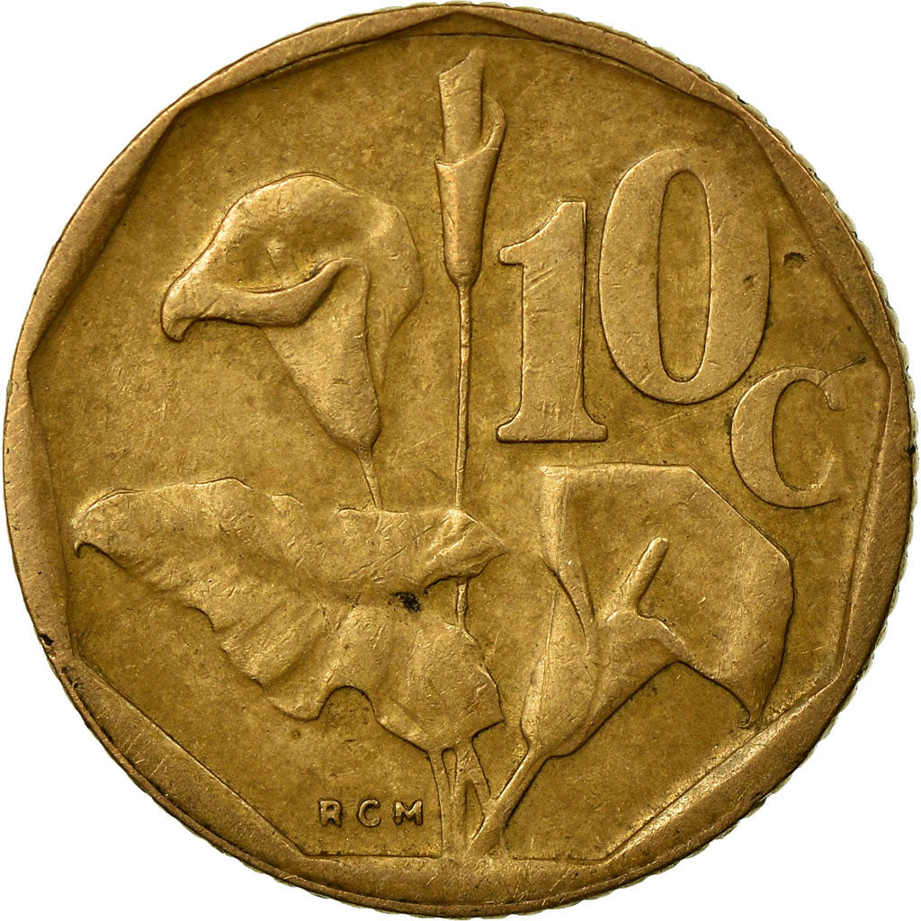 Munten, Zuid Afrika, 10 Cents, 1995, FR+, Bronze Plated Steel, KM:135