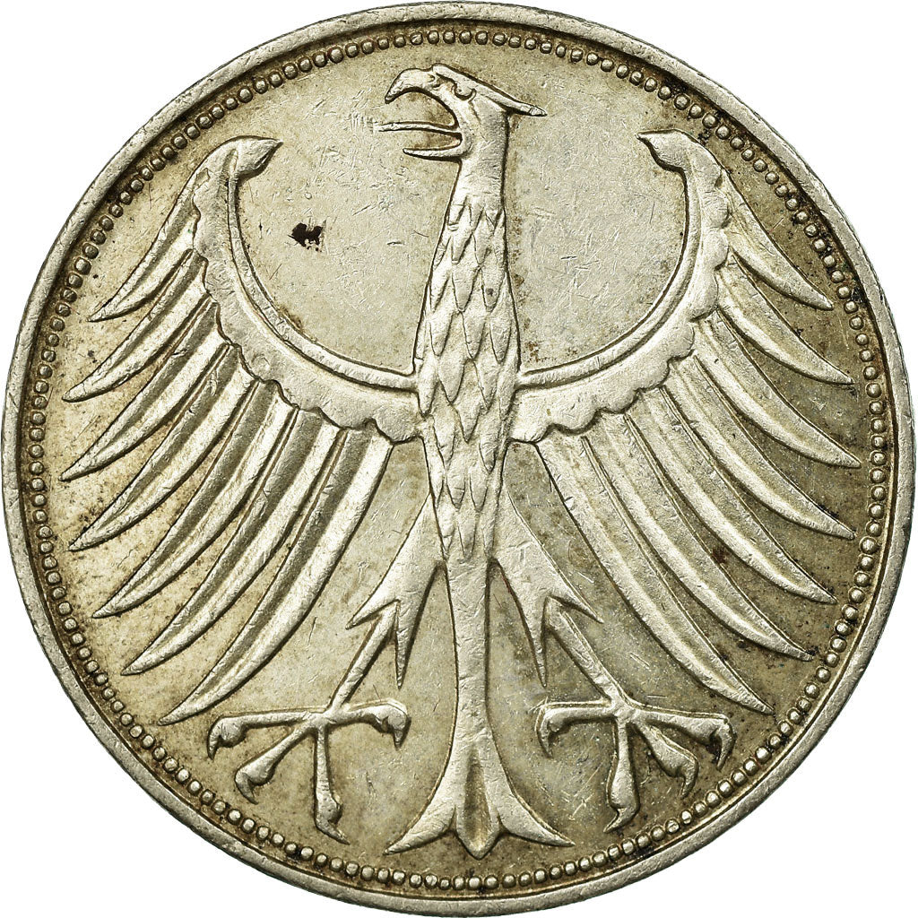 Coin, GERMANY - FEDERAL REPUBLIC, 5 Mark, 1970, Hambourg, EF(40-45), Silver