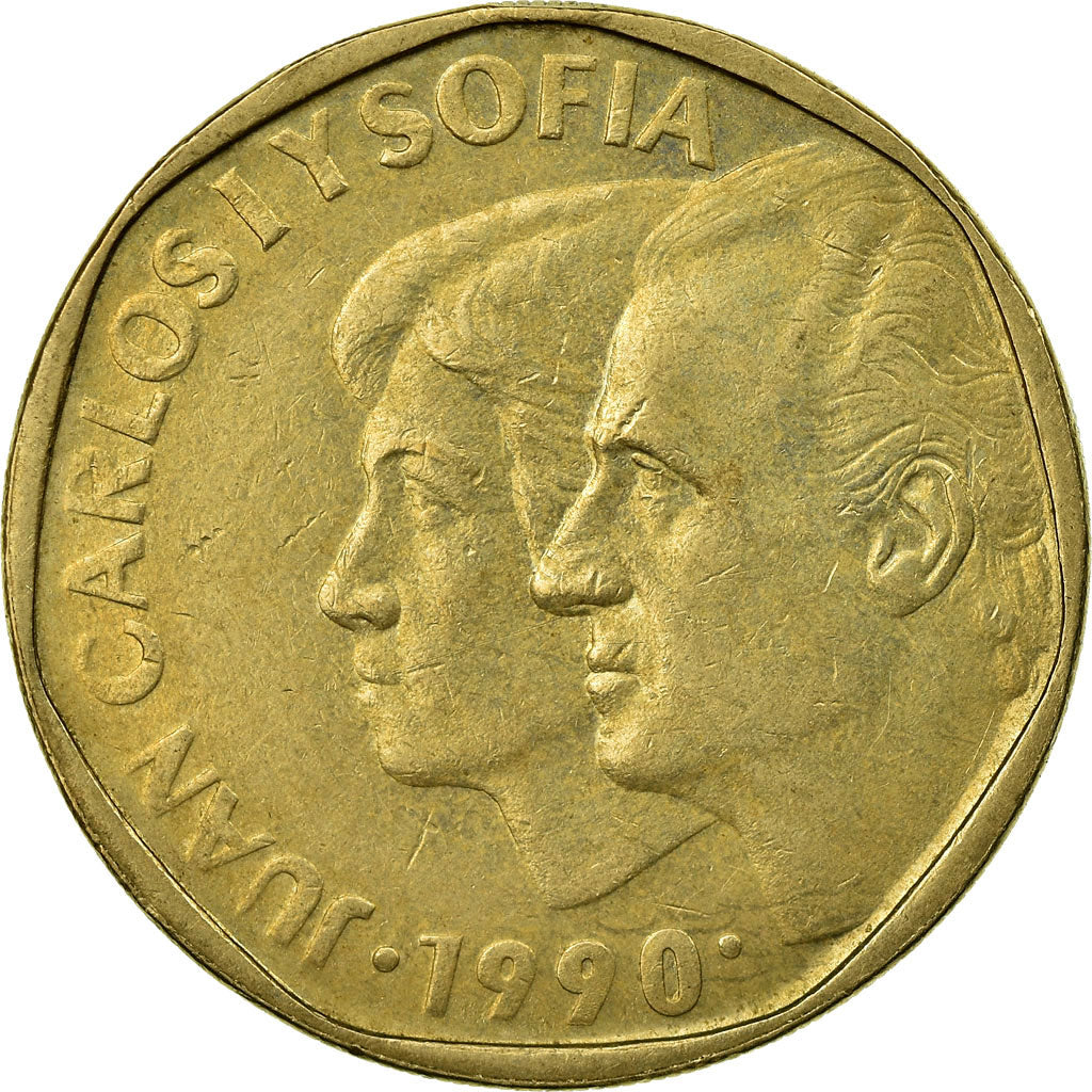 Coin, Spain, Juan Carlos I, 500 Pesetas, 1990, EF(40-45), Aluminum-Bronze