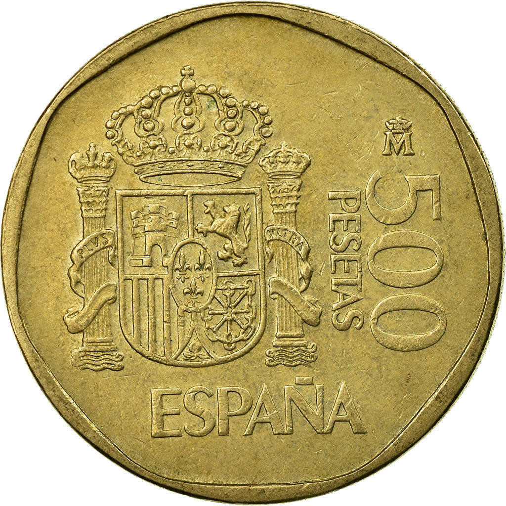 Coin, Spain, Juan Carlos I, 500 Pesetas, 1990, EF(40-45), Aluminum-Bronze