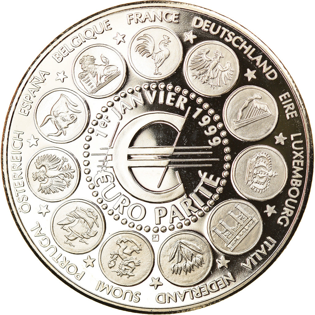 France, Médaille, 1er Janvier 1999, Euro Parité, EUROPA, Politics, Society