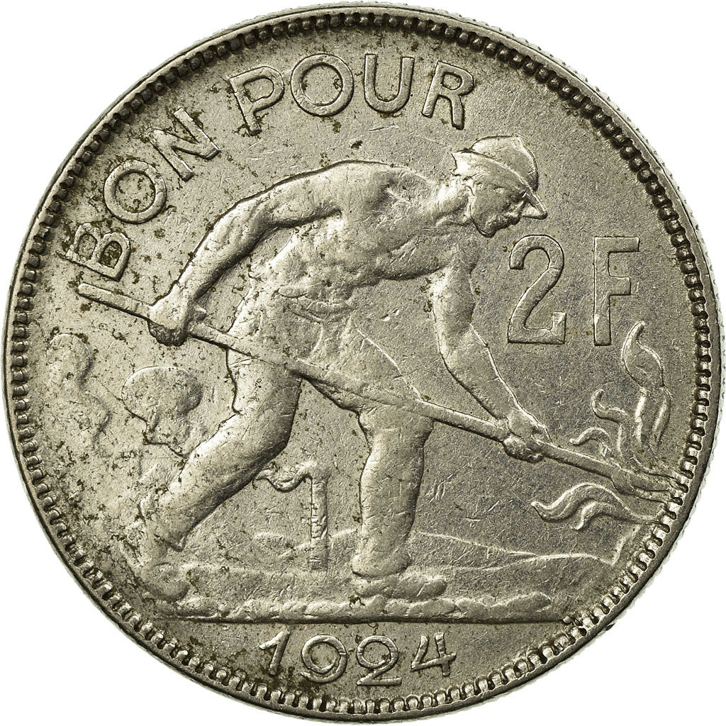 Coin, Luxembourg, Charlotte, 2 Francs, 1924, EF(40-45), Nickel, KM:36