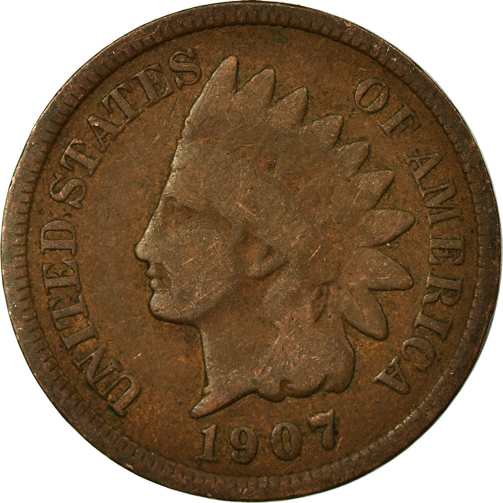 Coin, United States, Indian Head Cent, Cent, 1907, U.S. Mint, Philadelphia