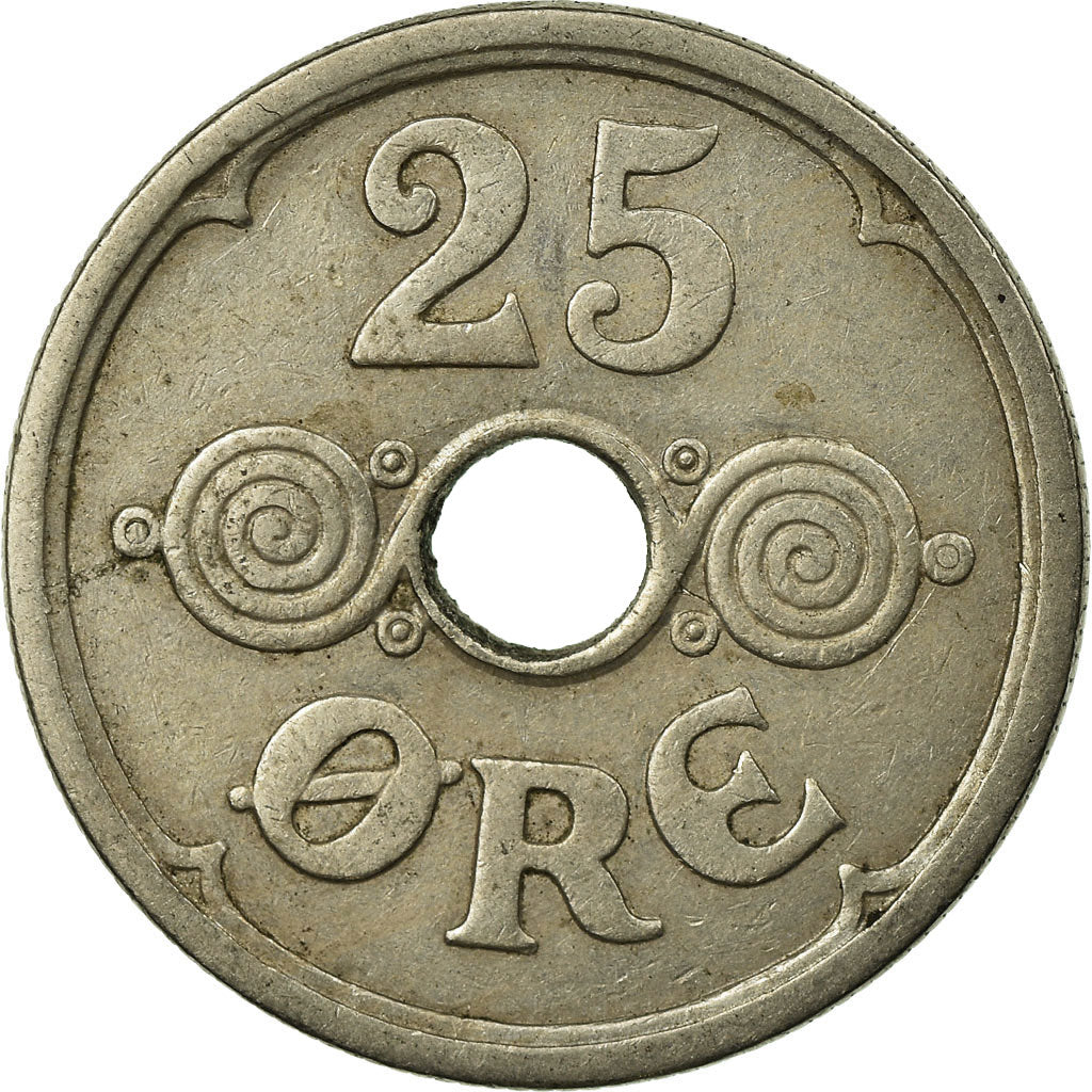 Monnaie, Danemark, Christian X, 25 Öre, 1936, Copenhagen, TTB, Copper-nickel