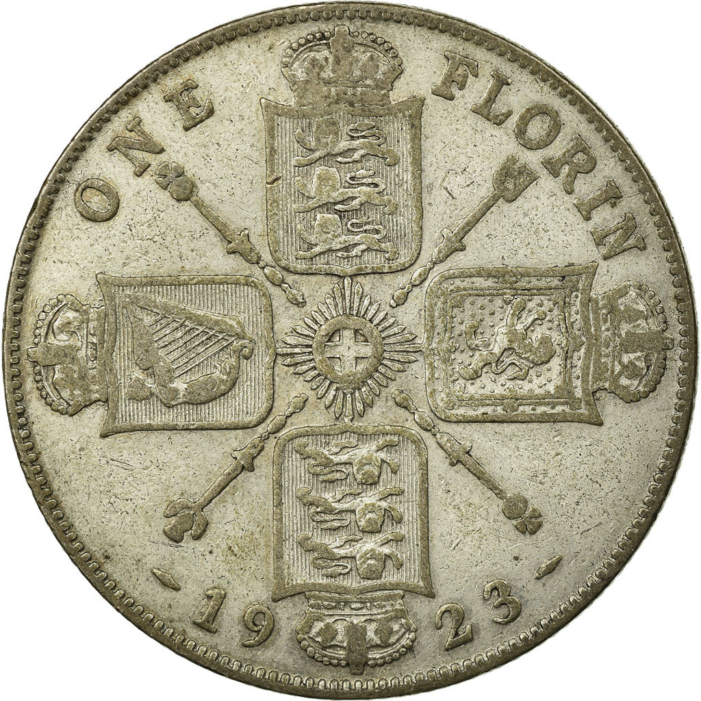 Coin, Great Britain, George V, Florin, Two Shillings, 1923, VF(20-25), Silver