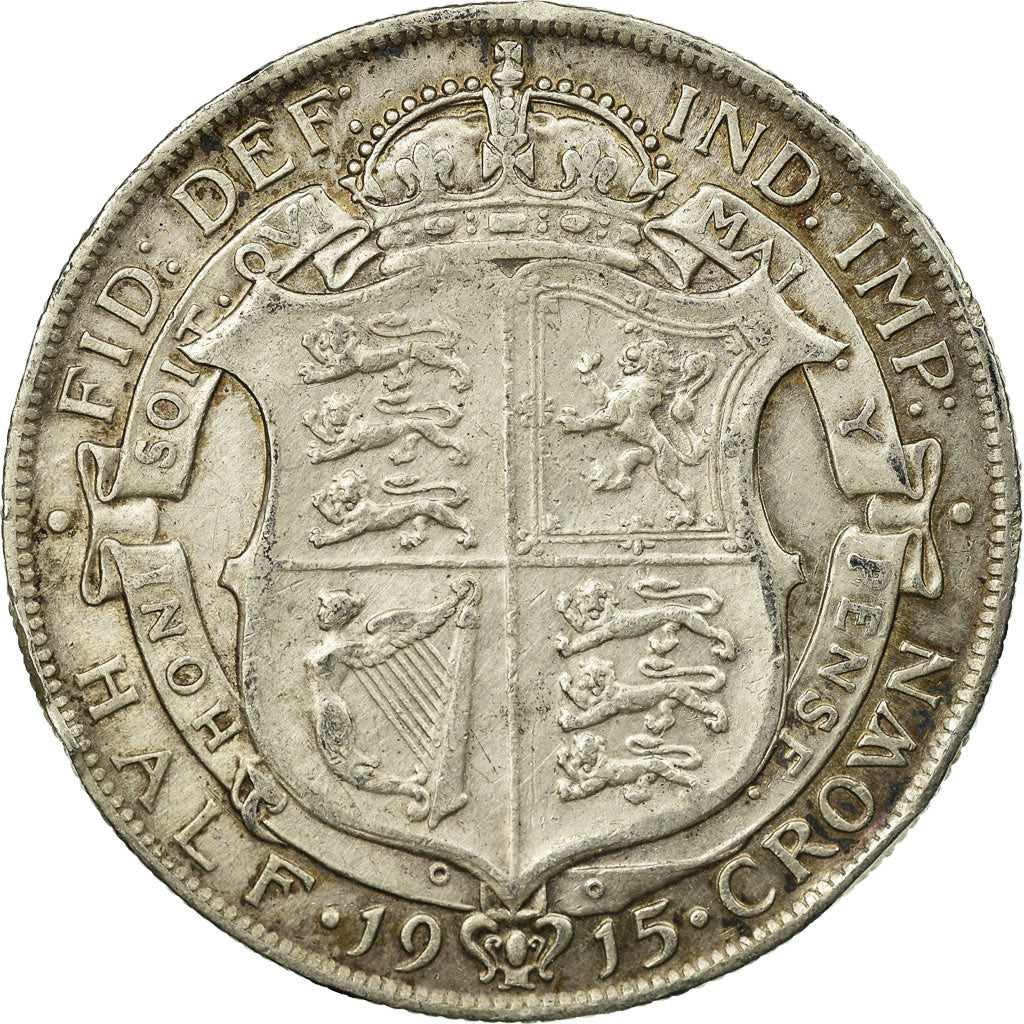 Coin, Great Britain, George V, 1/2 Crown, 1915, EF(40-45), Silver, KM:818.1