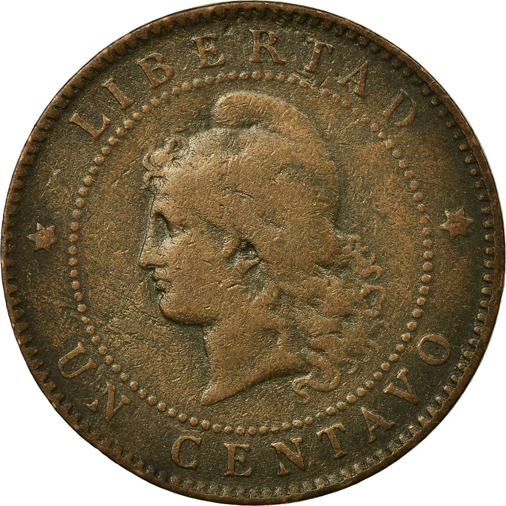 Coin, Argentina, Centavo, 1892, VF(20-25), Bronze, KM:32