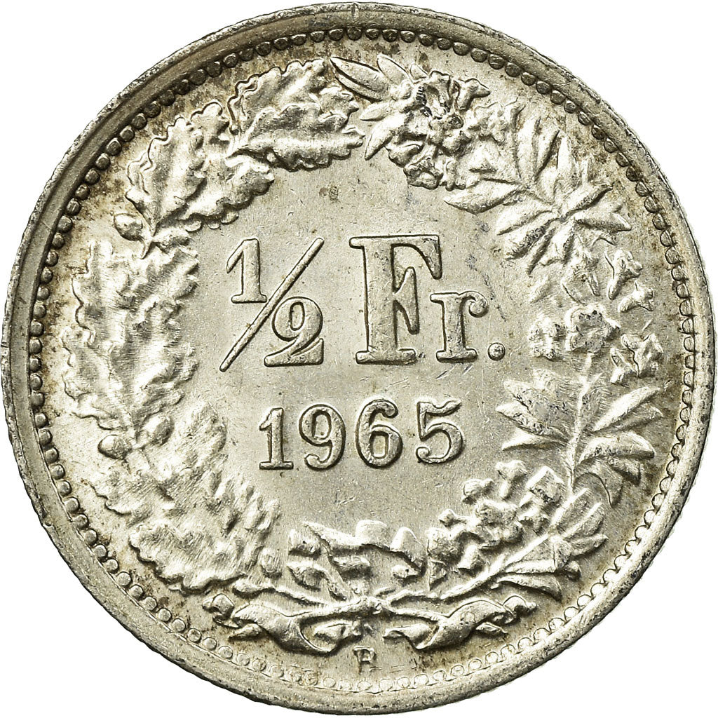 Moneta, Svizzera, 1/2 Franc, 1965, Bern, SPL-, Argento, KM:23