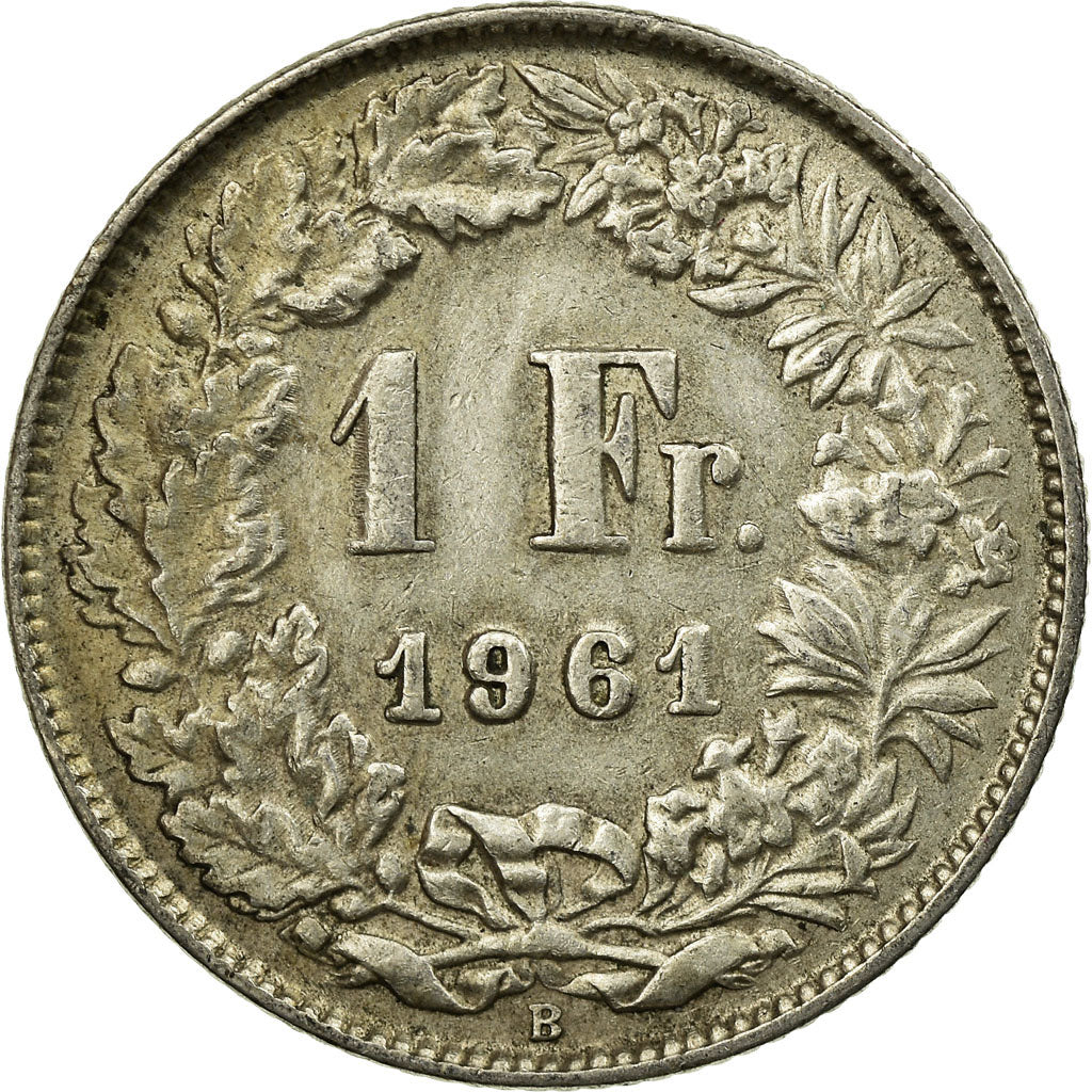 Moeda, Suíça, Franc, 1961, Bern, EF(40-45), Prata, KM:24