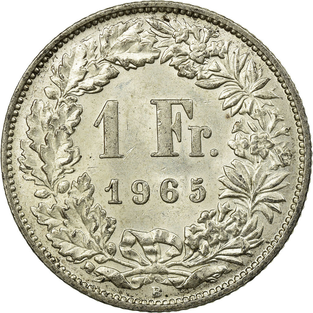 Coin, Switzerland, Franc, 1965, Bern, AU(55-58), Silver, KM:24