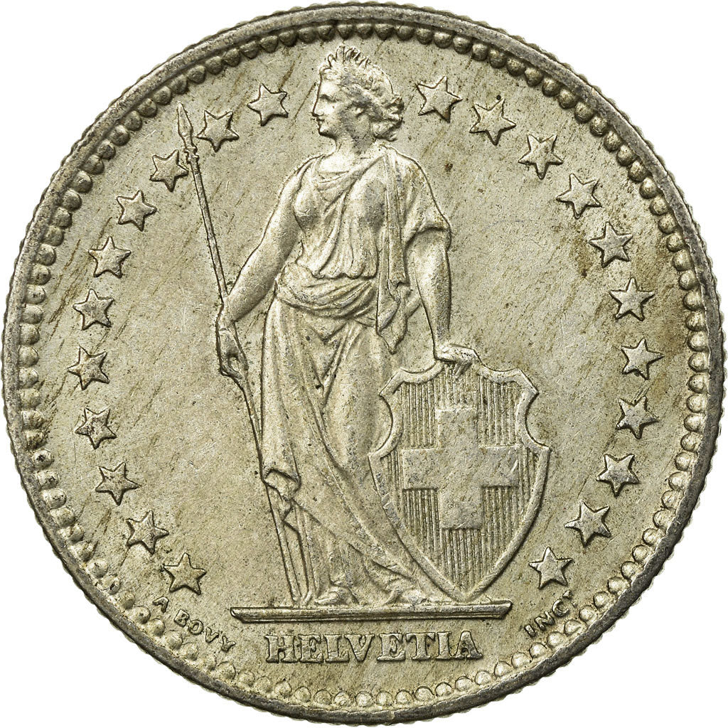 Coin, Switzerland, 2 Francs, 1959, Bern, EF(40-45), Silver, KM:21