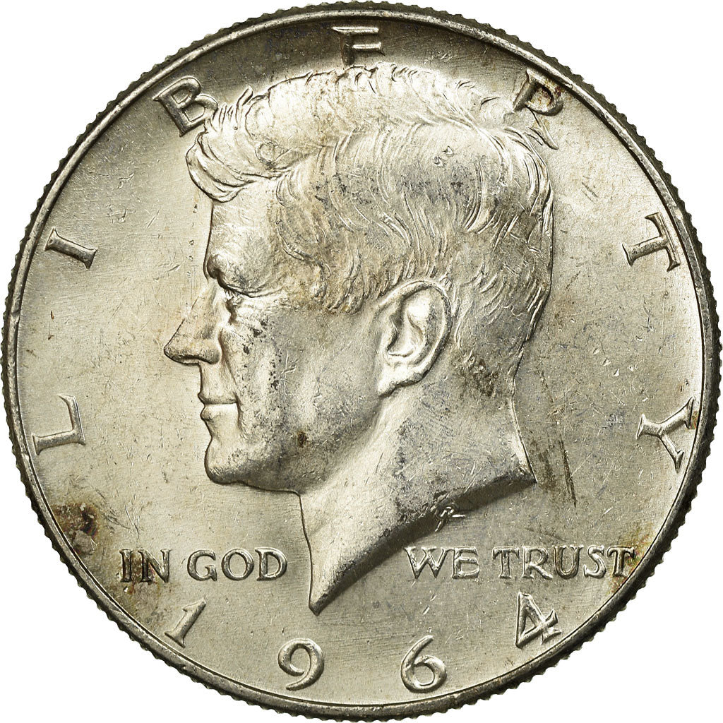 Coin, United States, Kennedy Half Dollar, Half Dollar, 1964, U.S. Mint, Denver