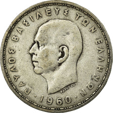 Coin, Greece, Paul I, 20 Drachmai, 1960, VF(20-25), Silver, KM:85