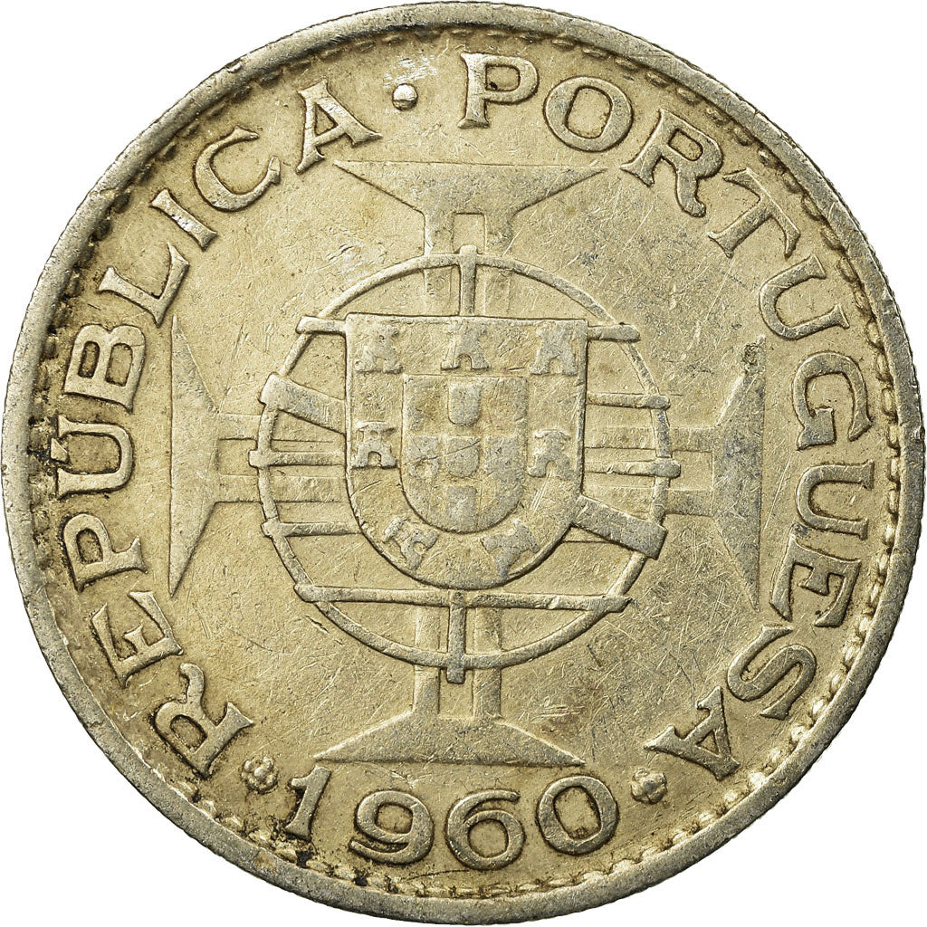 Coin, Mozambique, 20 Escudos, 1960, EF(40-45), Silver, KM:80
