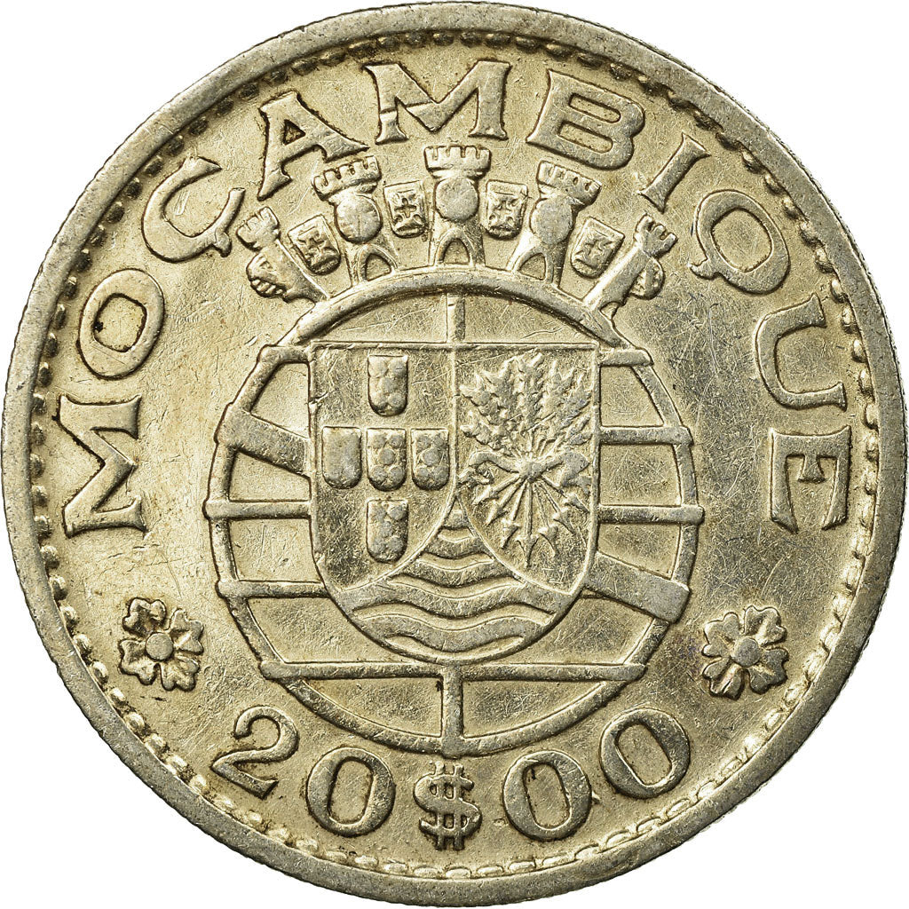Coin, Mozambique, 20 Escudos, 1960, EF(40-45), Silver, KM:80