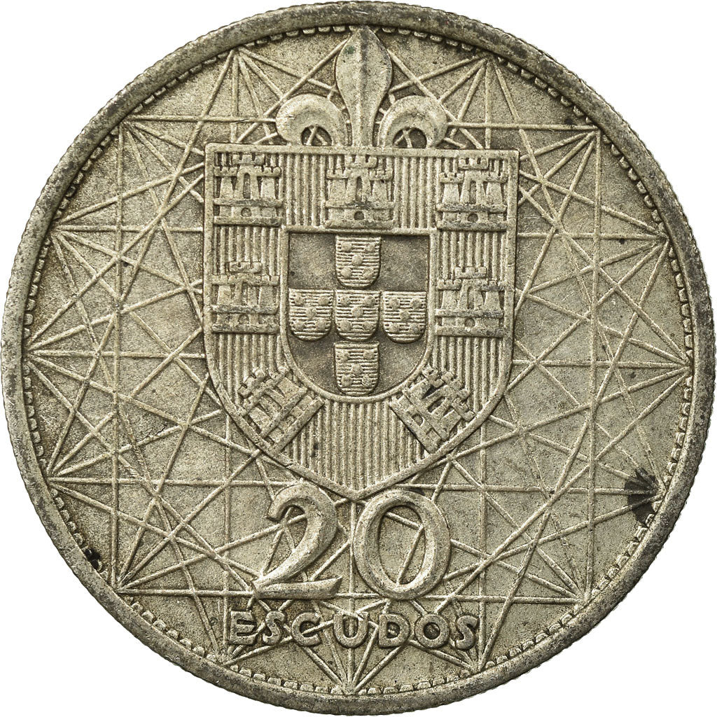 Coin, Portugal, 20 Escudos, 1966, Lisbon, EF(40-45), Silver, KM:592