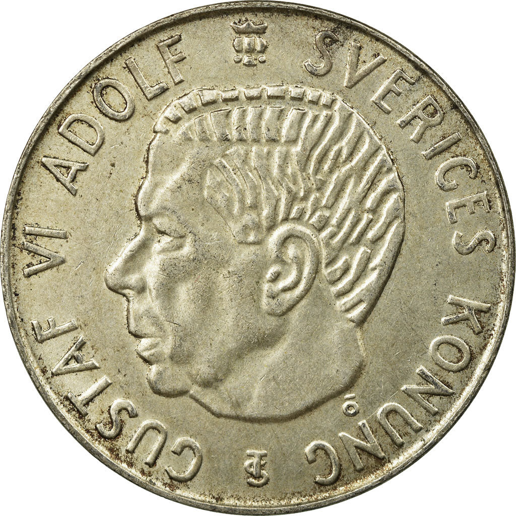 Coin, Sweden, Gustaf VI, 5 Kronor, 1955, EF(40-45), Silver, KM:829