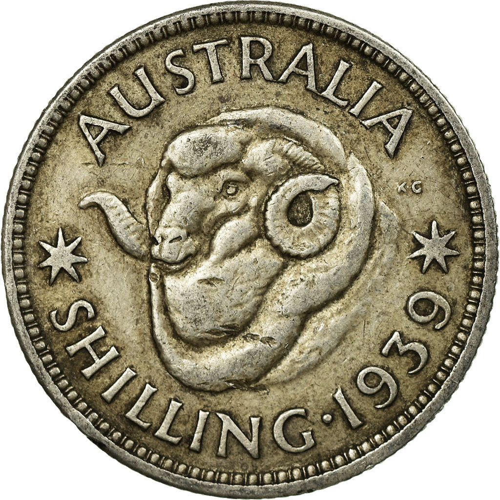 Coin, Australia, George VI, Shilling, 1939, VF(30-35), Silver, KM:39