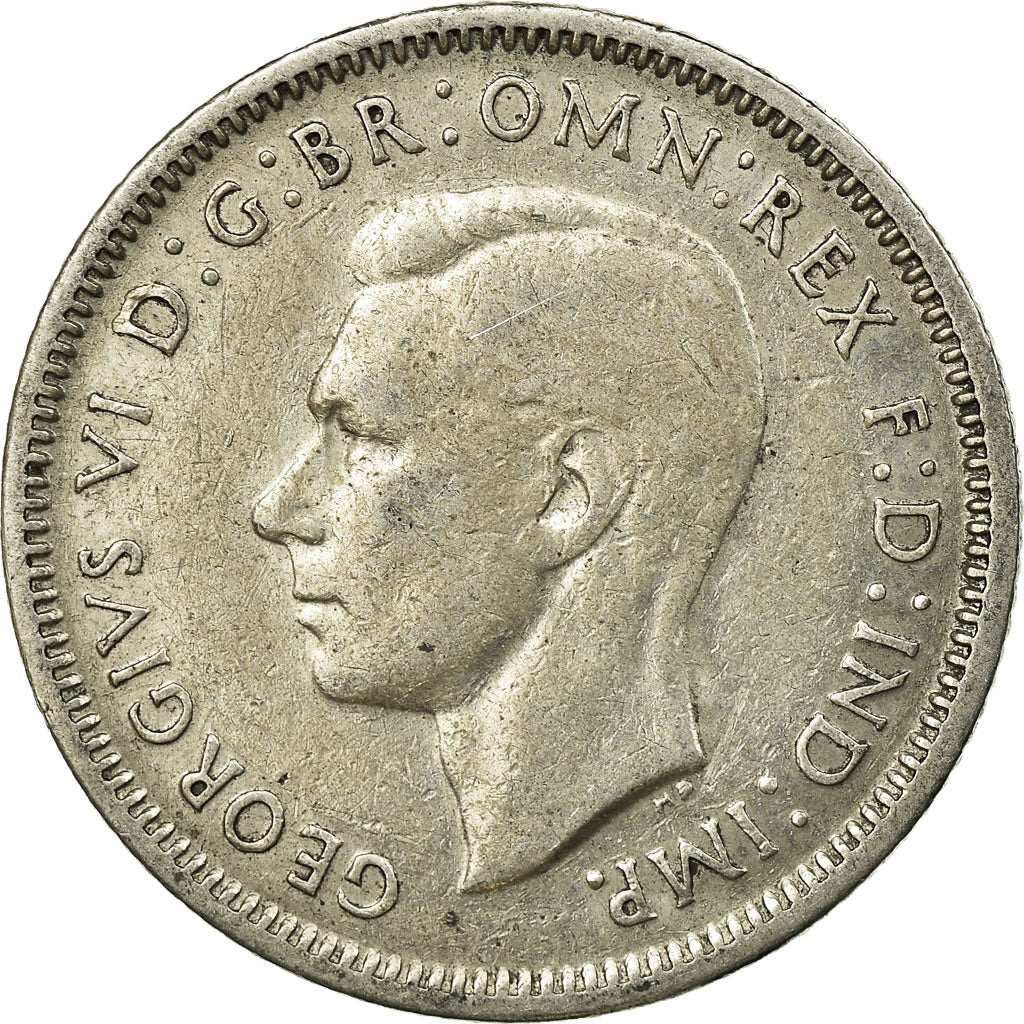 Moneda, Australia, George VI, Shilling, 1943, BC+, Plata, KM:39