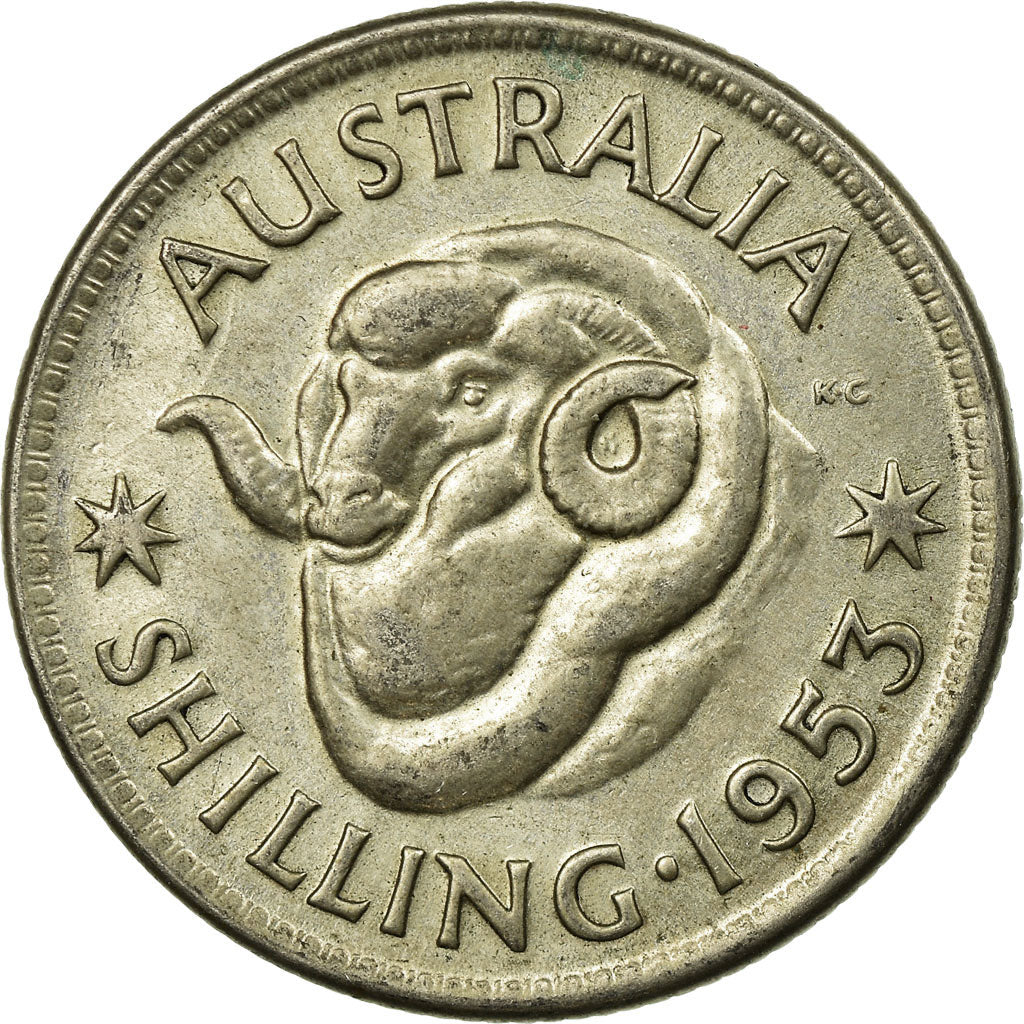 Coin, Australia, Elizabeth II, Shilling, 1953, Melbourne, EF(40-45), Silver