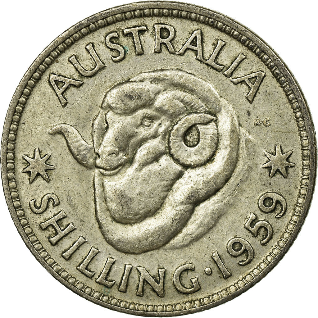 Coin, Australia, Elizabeth II, Shilling, 1959, Melbourne, EF(40-45), Silver