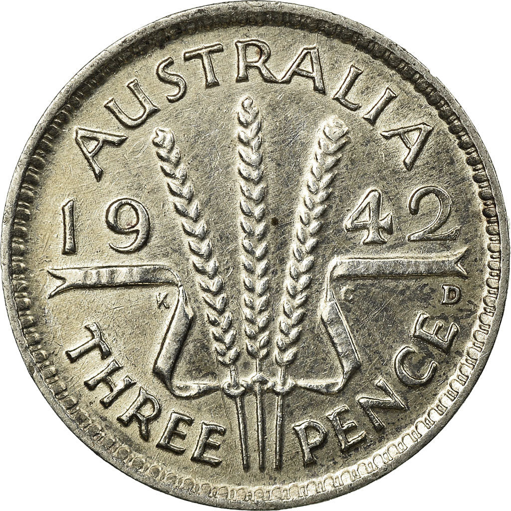 Coin, Australia, George VI, Threepence, 1942, EF(40-45), Silver, KM:37