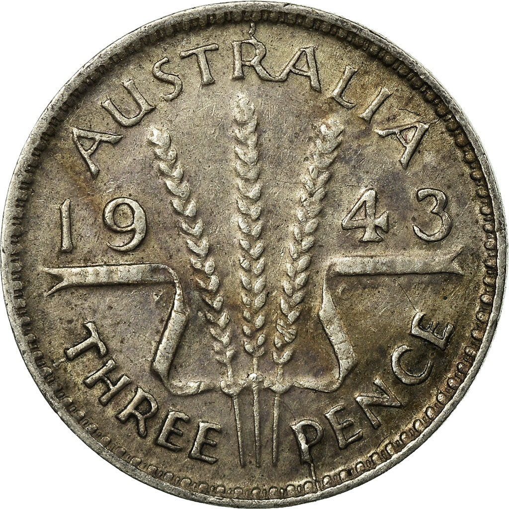 Coin, Australia, George VI, Threepence, 1943, EF(40-45), Silver, KM:37